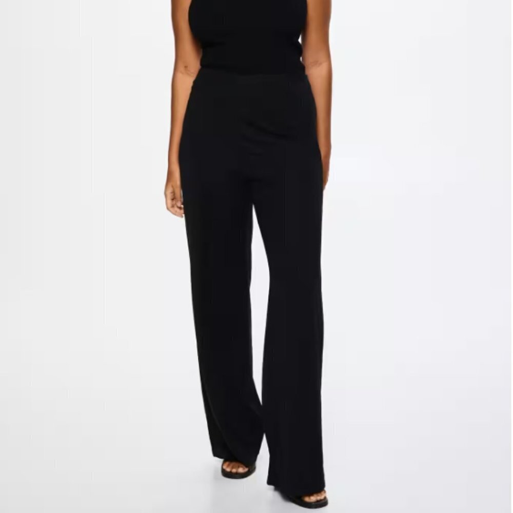 MANGO Women's Plus Size Size Flowy Palazzo Trousers - 1X